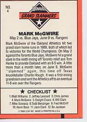 1990 Donruss Baseball "Grand Slammers" Insert Cards - Picture 9 of 11