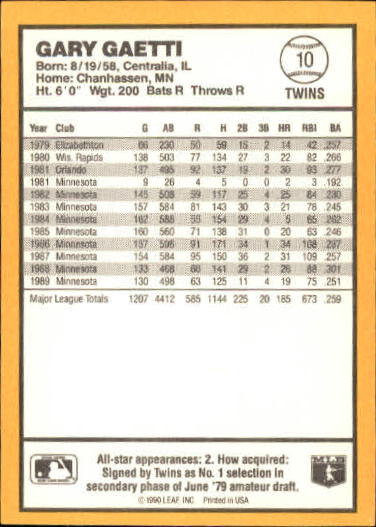 thumbnail 17  - 1990 Donruss Best AL Baseball #1-144 - Your Choice GOTBASEBALLCARDS