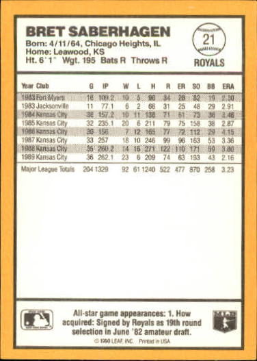 thumbnail 39  - 1990 Donruss Best AL Baseball #1-144 - Your Choice GOTBASEBALLCARDS