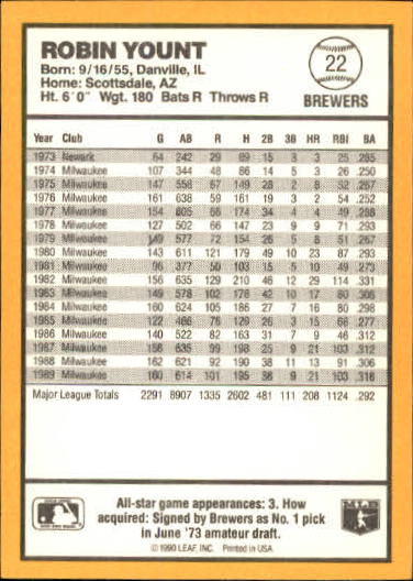 thumbnail 41  - 1990 Donruss Best AL Baseball #1-144 - Your Choice GOTBASEBALLCARDS