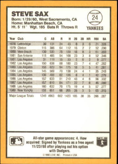 thumbnail 43  - 1990 Donruss Best AL Baseball #1-144 - Your Choice GOTBASEBALLCARDS