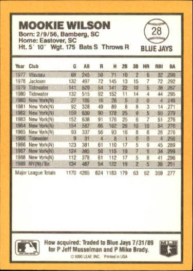 thumbnail 49  - 1990 Donruss Best AL Baseball #1-144 - Your Choice GOTBASEBALLCARDS