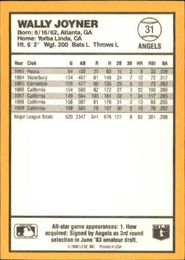 thumbnail 23  - 1990 Donruss Best AL Baseball Card Pick