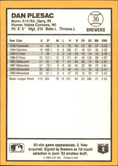 thumbnail 25  - 1990 Donruss Best AL Baseball Card Pick