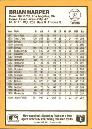 thumbnail 65  - 1990 Donruss Best AL Baseball #1-144 - Your Choice GOTBASEBALLCARDS