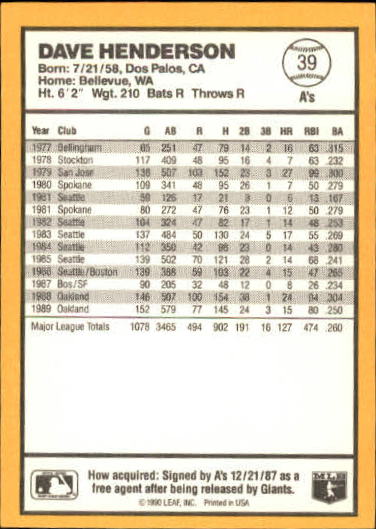 thumbnail 29  - 1990 Donruss Best AL Baseball Card Pick