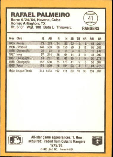 thumbnail 33  - 1990 Donruss Best AL Baseball Card Pick