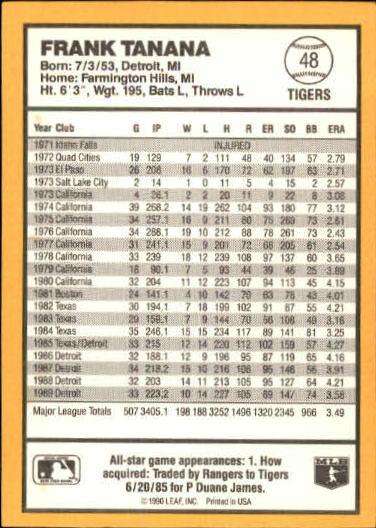 thumbnail 81  - 1990 Donruss Best AL Baseball #1-144 - Your Choice GOTBASEBALLCARDS