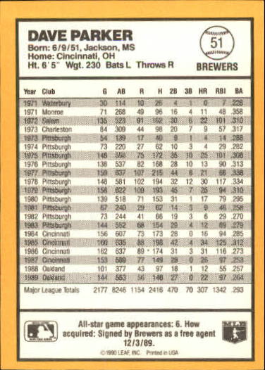 thumbnail 83  - 1990 Donruss Best AL Baseball #1-144 - Your Choice GOTBASEBALLCARDS