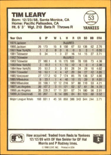 thumbnail 87  - 1990 Donruss Best AL Baseball #1-144 - Your Choice GOTBASEBALLCARDS