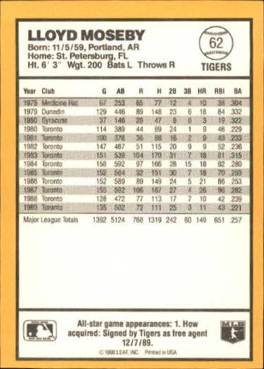 thumbnail 45  - 1990 Donruss Best AL Baseball Card Pick