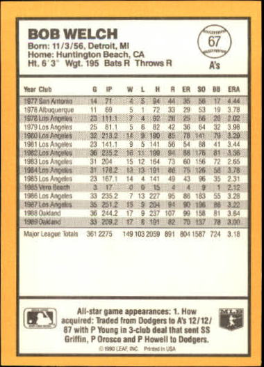 thumbnail 47  - 1990 Donruss Best AL Baseball Card Pick