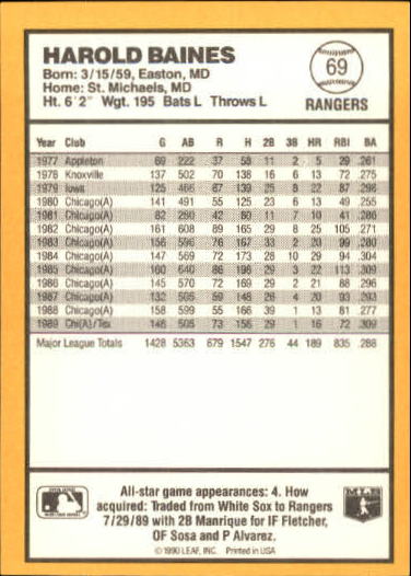 thumbnail 111  - 1990 Donruss Best AL Baseball #1-144 - Your Choice GOTBASEBALLCARDS