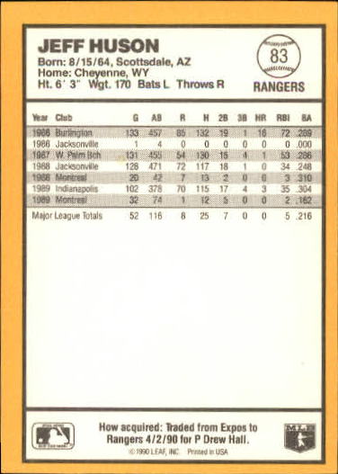 thumbnail 65  - 1990 Donruss Best AL Baseball Card Pick