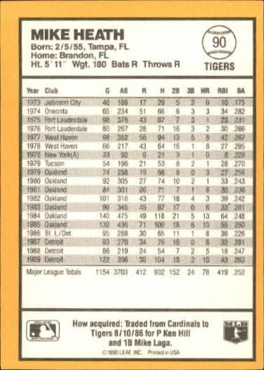 thumbnail 69  - 1990 Donruss Best AL Baseball Card Pick