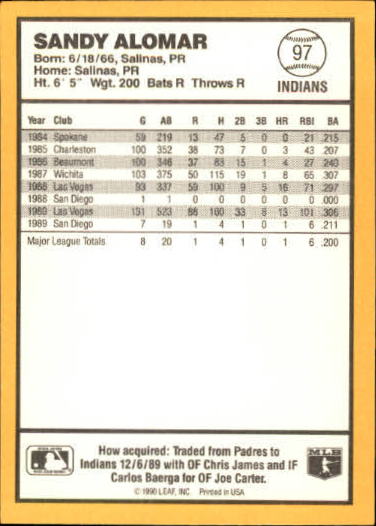 thumbnail 73  - 1990 Donruss Best AL Baseball Card Pick