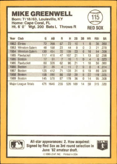 thumbnail 89  - 1990 Donruss Best AL Baseball Card Pick