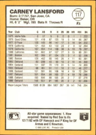 thumbnail 93  - 1990 Donruss Best AL Baseball Card Pick