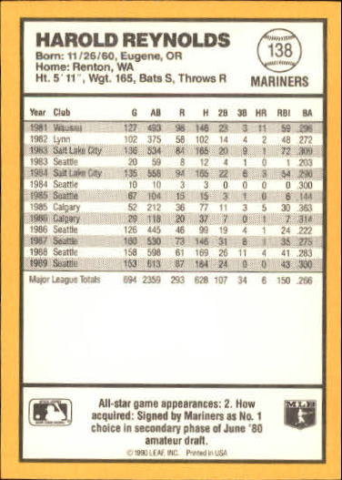 thumbnail 109  - 1990 Donruss Best AL Baseball Card Pick
