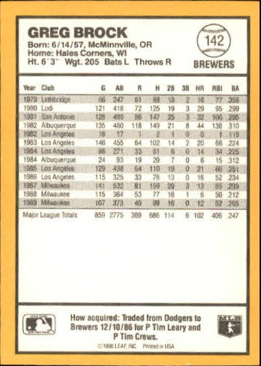 thumbnail 235  - 1990 Donruss Best AL Baseball #1-144 - Your Choice GOTBASEBALLCARDS