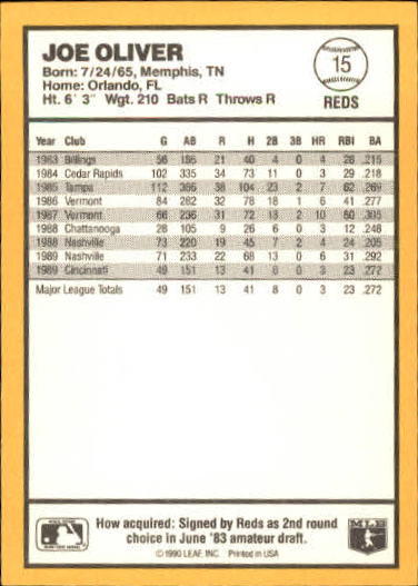 thumbnail 17  - 1990 Donruss Best NL Baseball #1-144 - Your Choice GOTBASEBALLCARDS