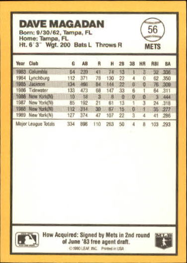 thumbnail 55  - 1990 Donruss Best NL Baseball #1-144 - Your Choice GOTBASEBALLCARDS