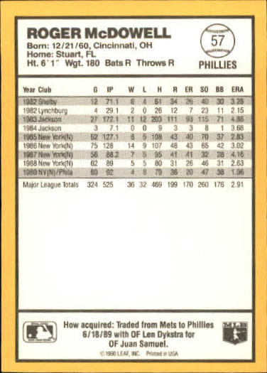 thumbnail 57  - 1990 Donruss Best NL Baseball #1-144 - Your Choice GOTBASEBALLCARDS