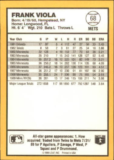 thumbnail 69  - 1990 Donruss Best NL Baseball #1-144 - Your Choice GOTBASEBALLCARDS