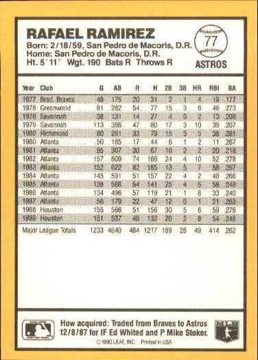 thumbnail 75  - 1990 Donruss Best NL Baseball #1-144 - Your Choice GOTBASEBALLCARDS