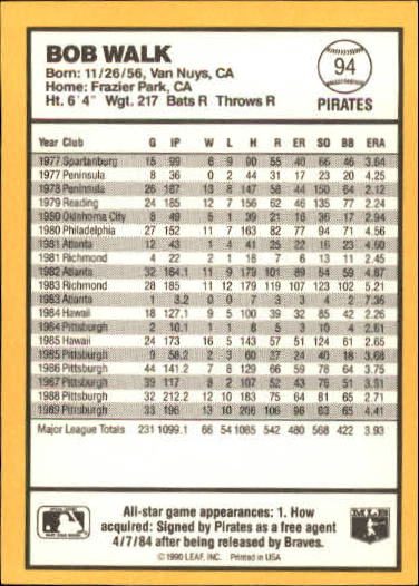 thumbnail 85  - 1990 Donruss Best NL Baseball #1-144 - Your Choice GOTBASEBALLCARDS