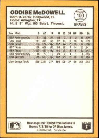 thumbnail 89  - 1990 Donruss Best NL Baseball #1-144 - Your Choice GOTBASEBALLCARDS