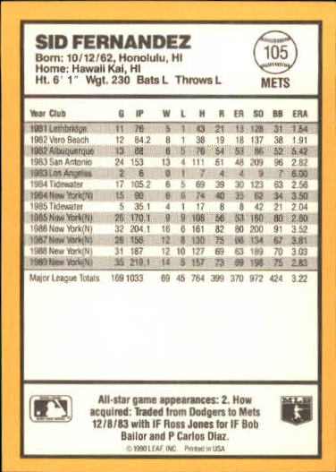 thumbnail 97  - 1990 Donruss Best NL Baseball #1-144 - Your Choice GOTBASEBALLCARDS