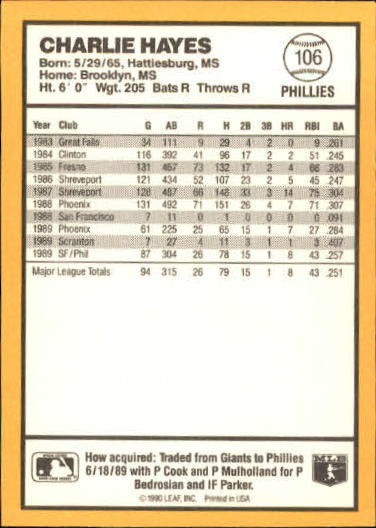 thumbnail 99  - 1990 Donruss Best NL Baseball #1-144 - Your Choice GOTBASEBALLCARDS