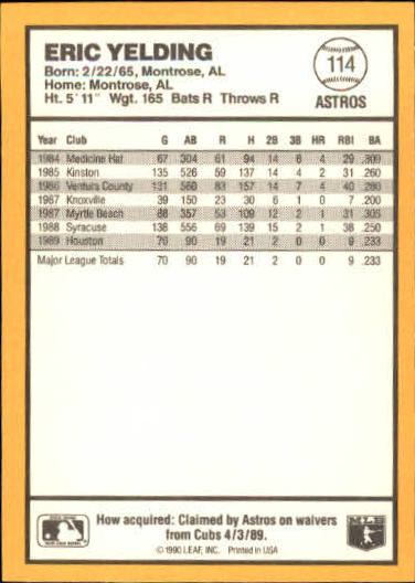 thumbnail 113  - 1990 Donruss Best NL Baseball #1-144 - Your Choice GOTBASEBALLCARDS