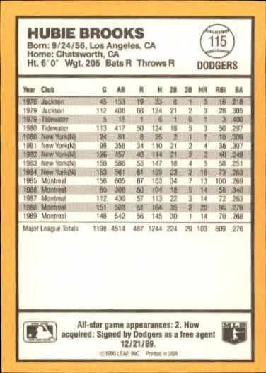 thumbnail 115  - 1990 Donruss Best NL Baseball #1-144 - Your Choice GOTBASEBALLCARDS