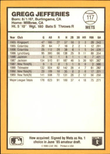 thumbnail 117  - 1990 Donruss Best NL Baseball #1-144 - Your Choice GOTBASEBALLCARDS