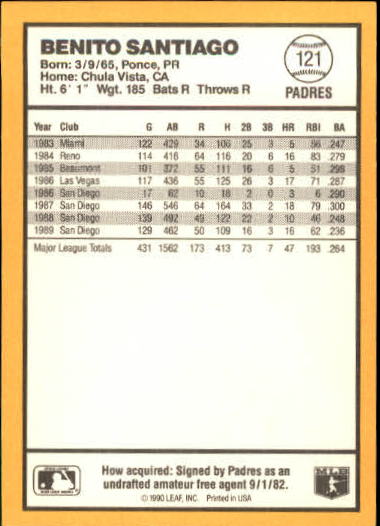 thumbnail 121  - 1990 Donruss Best NL Baseball #1-144 - Your Choice GOTBASEBALLCARDS