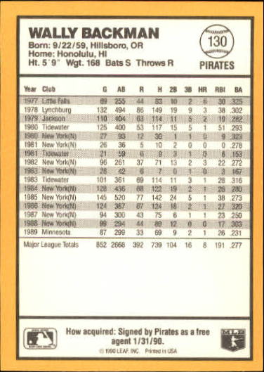 thumbnail 133  - 1990 Donruss Best NL Baseball #1-144 - Your Choice GOTBASEBALLCARDS