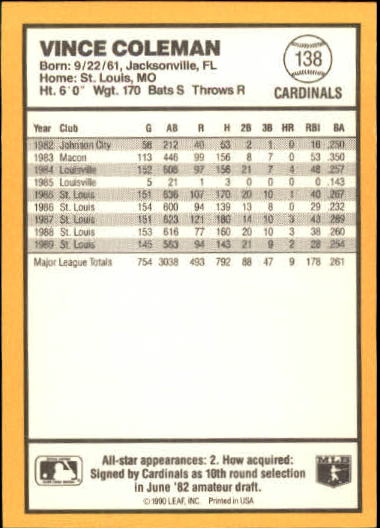 thumbnail 147  - 1990 Donruss Best NL Baseball #1-144 - Your Choice GOTBASEBALLCARDS