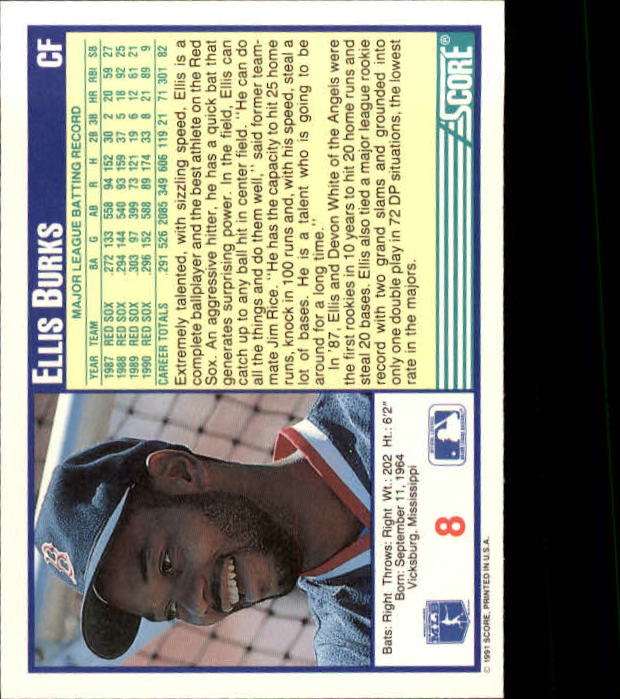 1991 Score Baseball Card Pick 1-249