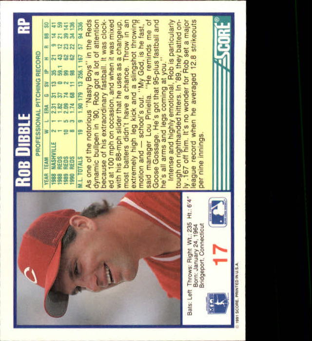 1991 Score Baseball Card Pick 1-249