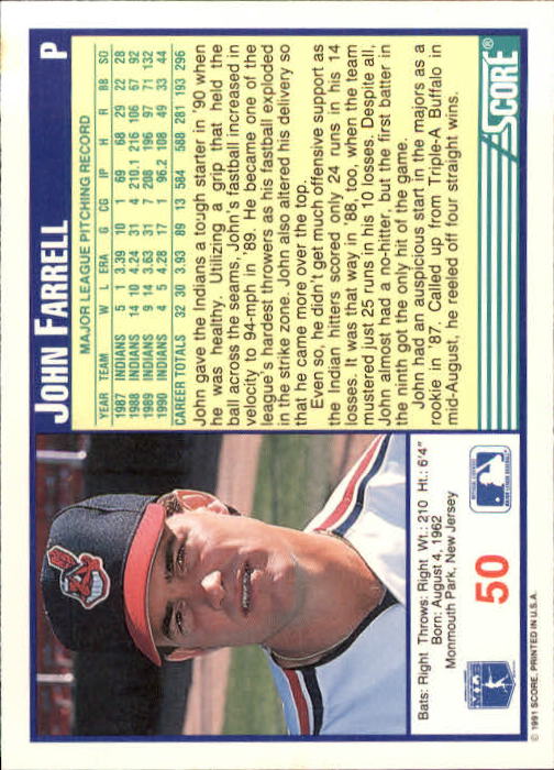 1991 Score Baseball Card Pick 1-249