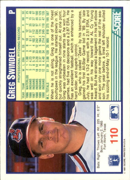 1991 Score Baseball Card Pick 1-249 - Picture 219 of 497