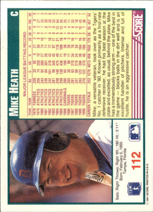 1991 Score Baseball Card Pick 1-249 - Picture 223 of 497