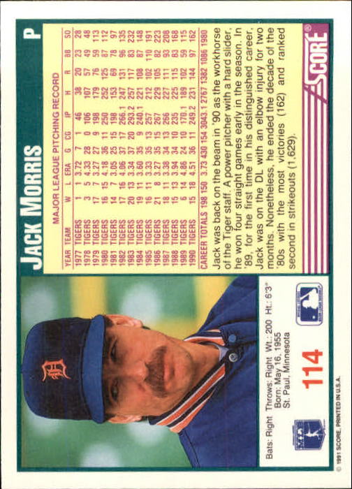 1991 Score Baseball Card Pick 1-249 - Picture 227 of 497