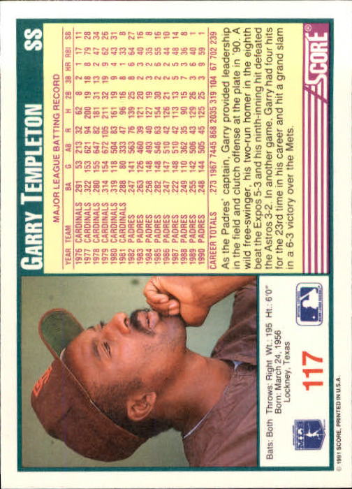 1991 Score Baseball Card Pick 1-249 - Picture 233 of 497
