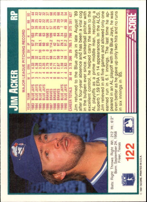 1991 Score Baseball Card Pick 1-249 - Picture 243 of 497