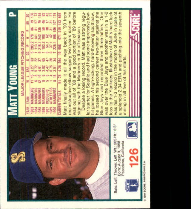 1991 Score Baseball Card Pick 1-249 - Picture 251 of 497