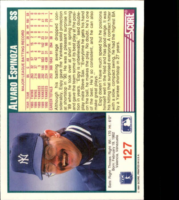 1991 Score Baseball Card Pick 1-249 - Picture 253 of 497