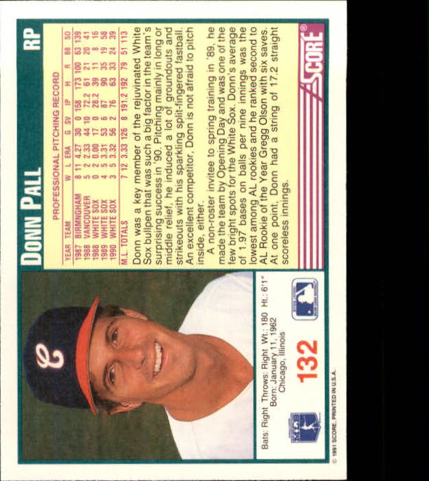 1991 Score Baseball Card Pick 1-249 - Picture 263 of 497